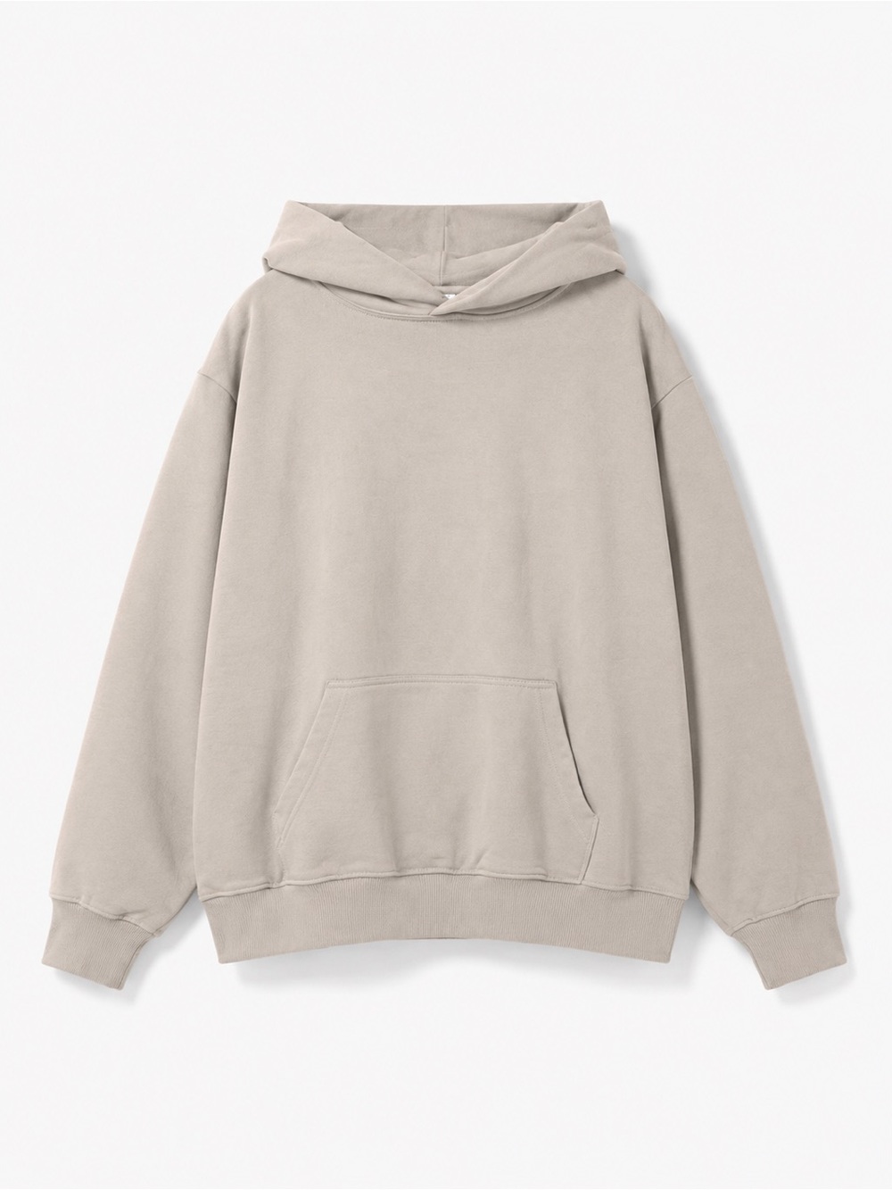 Men's Hooded Pullover Sweatshirt in Light Taupe